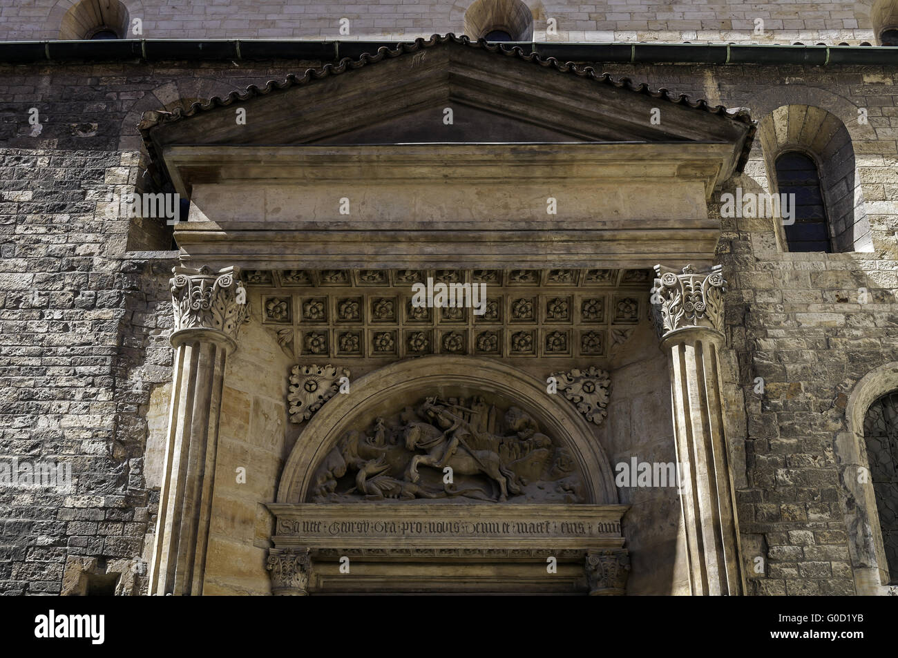 Kampf mit dem Drachen. Stockfoto