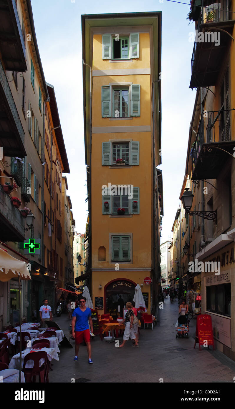 Schmale Haus in der Altstadt von Nizza - Côte d ' Azur Stockfoto