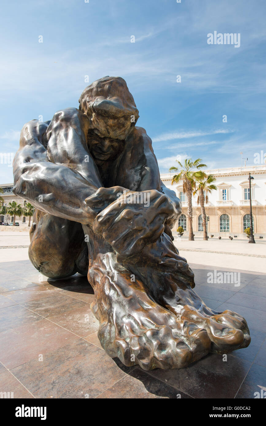 Skulptur in der Stadt Cartagena Stockfoto