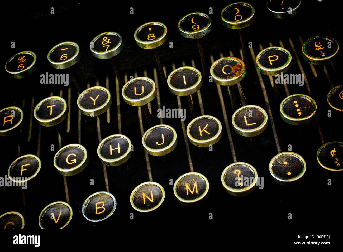 Antike Schreibmaschine Schlüssel Stockfoto