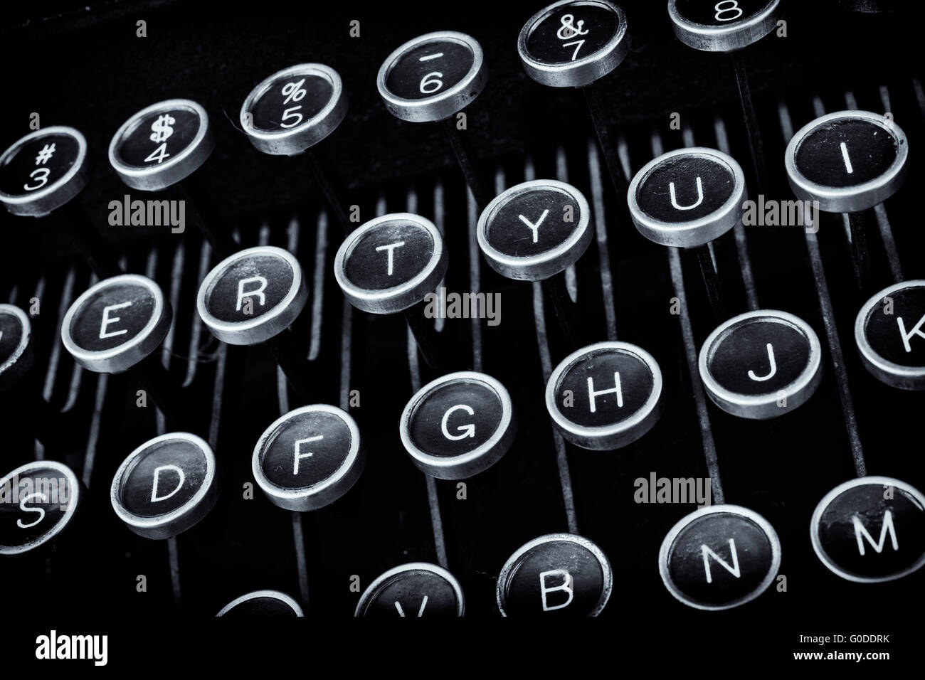Antike Schreibmaschine Schlüssel Stockfoto