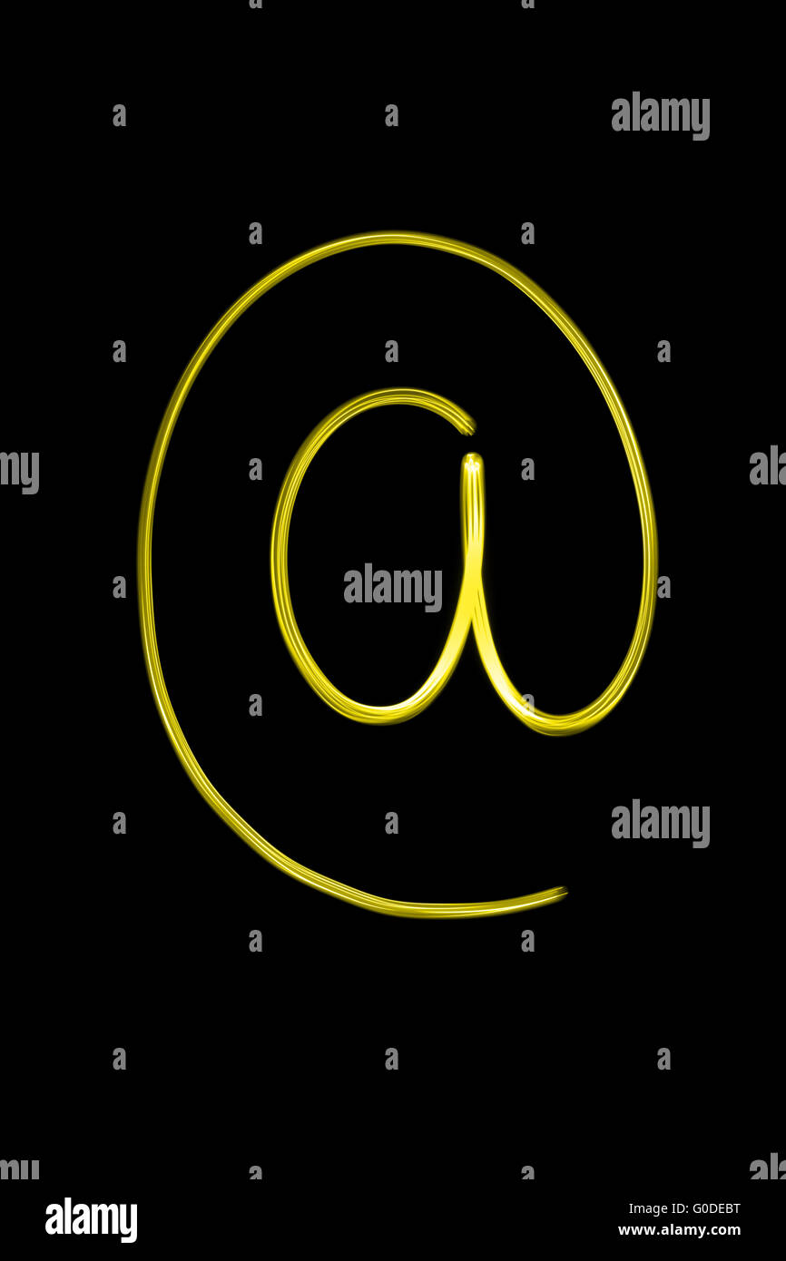 Fluoreszierenden Brief "@" Stockfoto