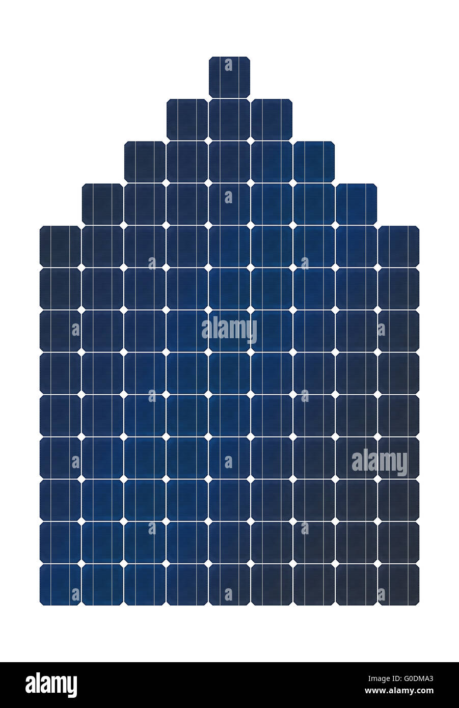 Einfaches Haus aus Solarzellen gefertigt Stockfoto