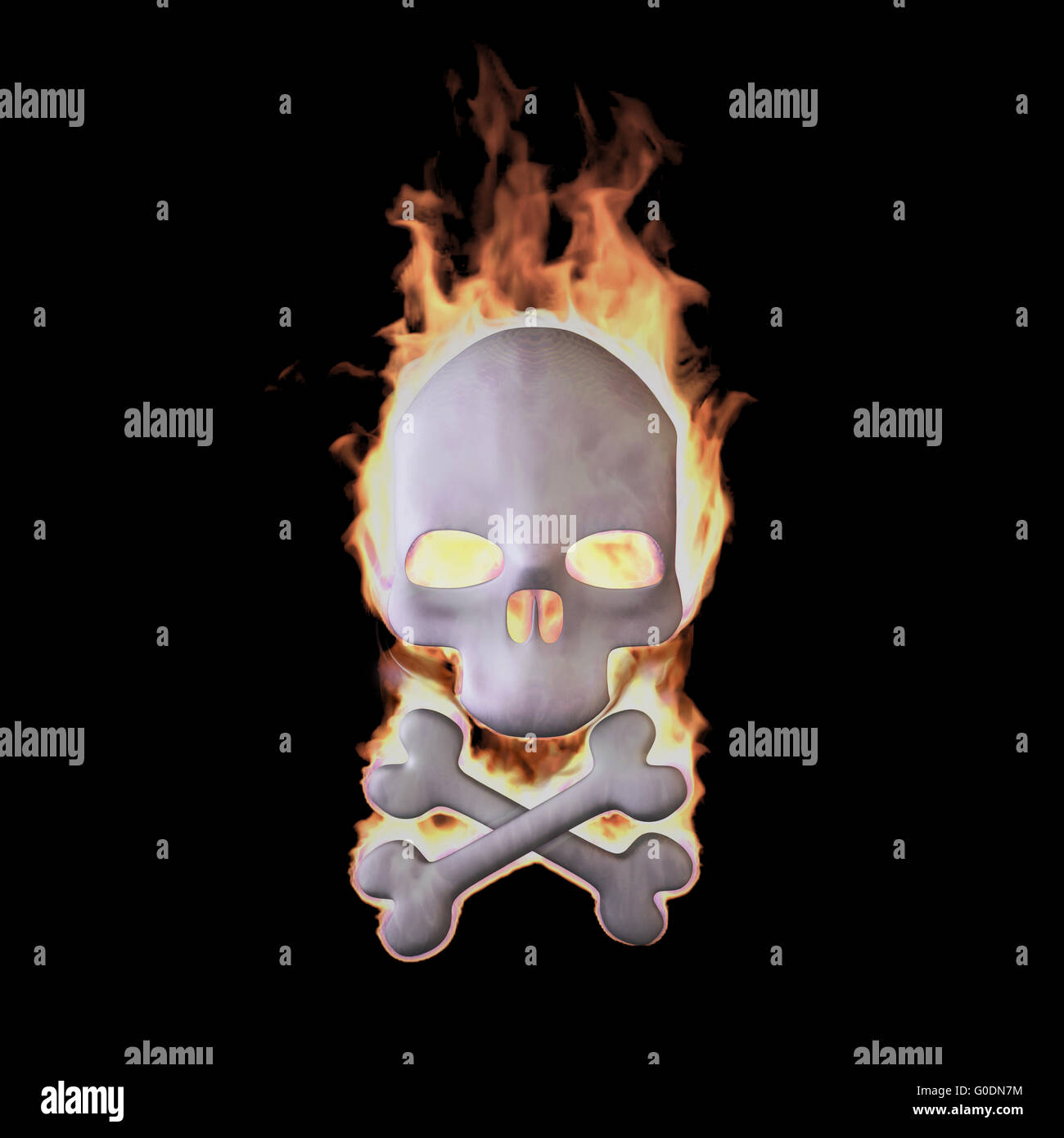 Flaming Skull Stockfoto