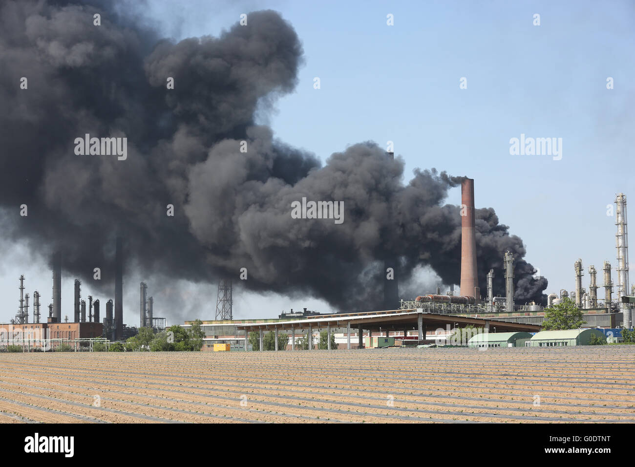 Shell-Raffinerie Stockfoto
