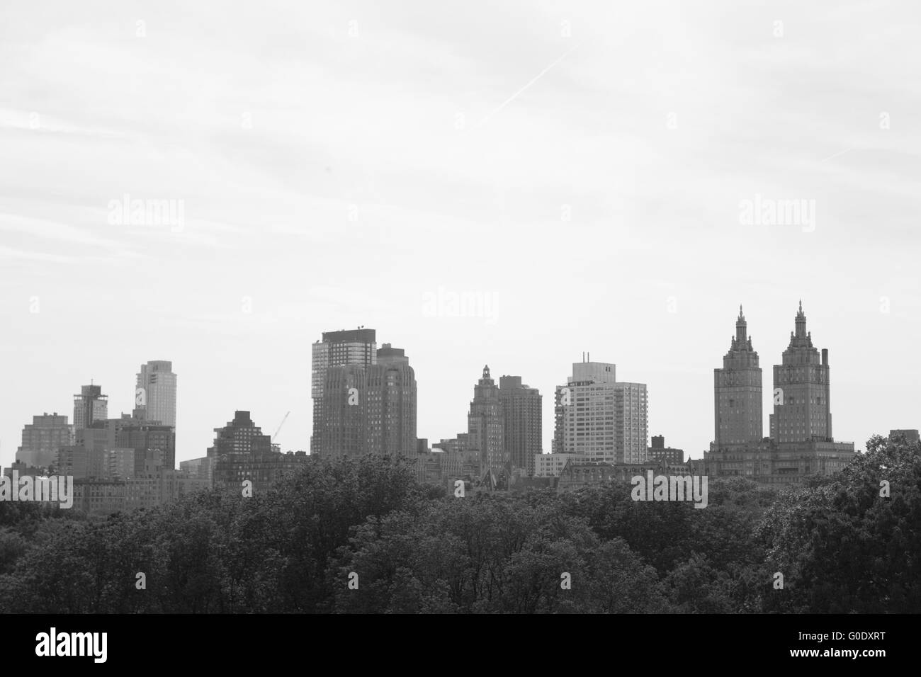 Upper West Side in schwarz und weiß von der MET Stockfoto