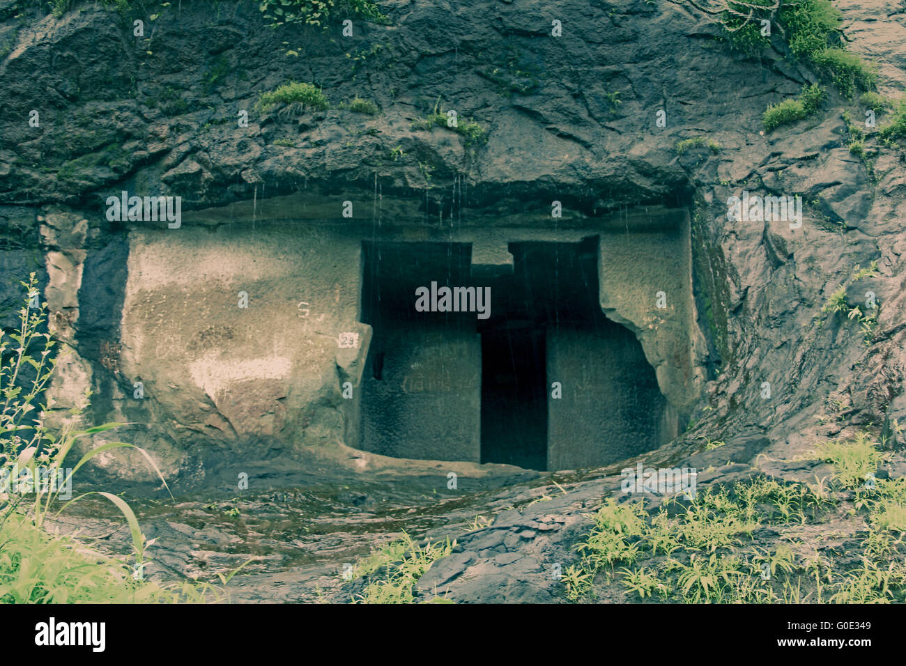 Gandhar blass buddhistischen Höhlen befindet sich in der Nähe von Mendoza, in der Nähe Raigad fort Stockfoto