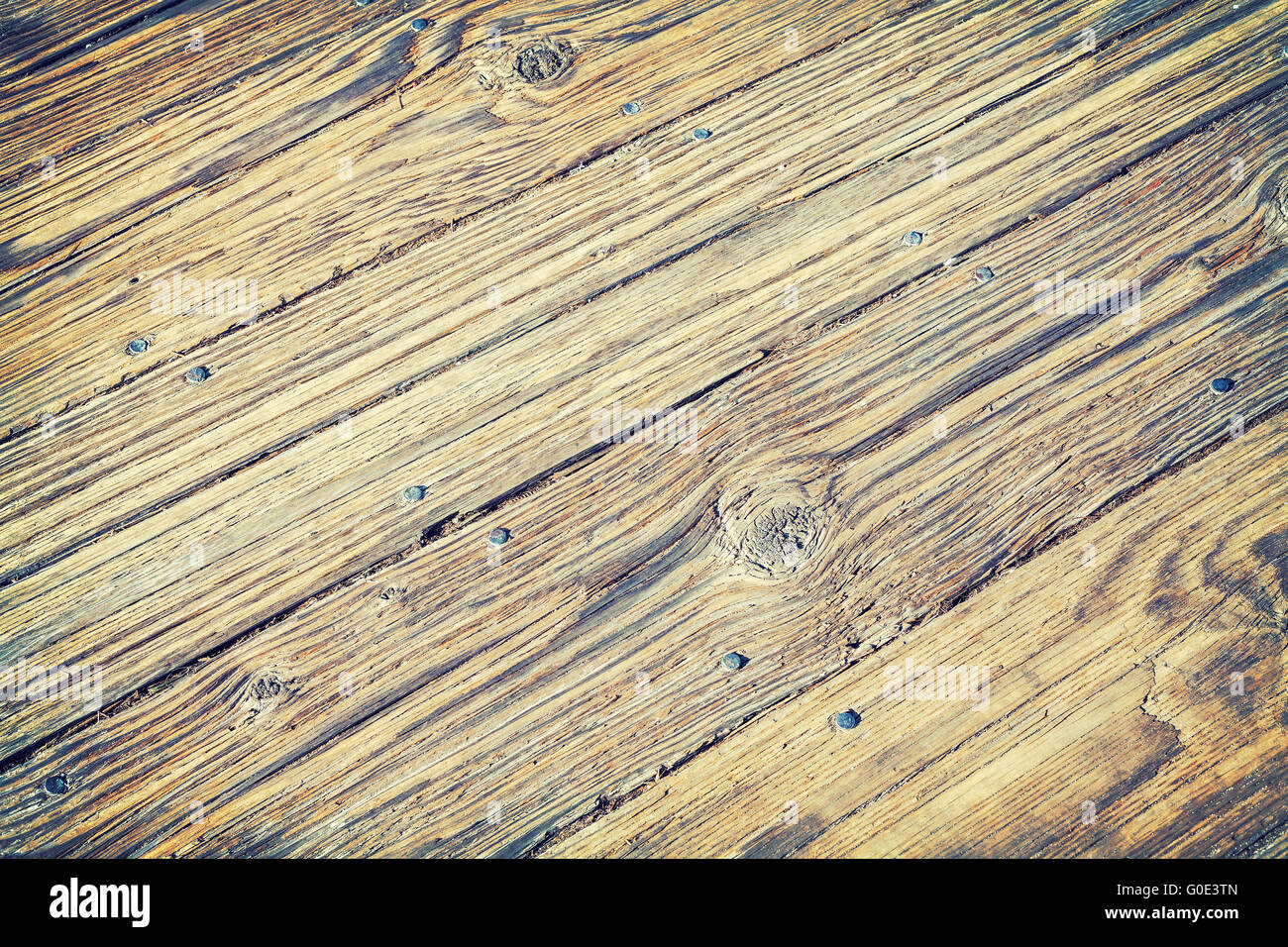 Vintage getönten Foto von alten Holzboden. Stockfoto