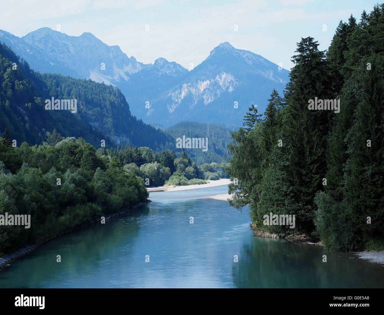 Fluss in Bayern Stockfoto