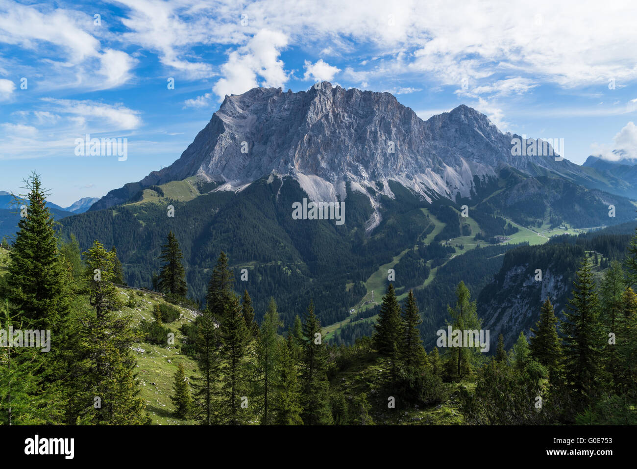 Südwand des Mt. Zugspitze Stockfoto