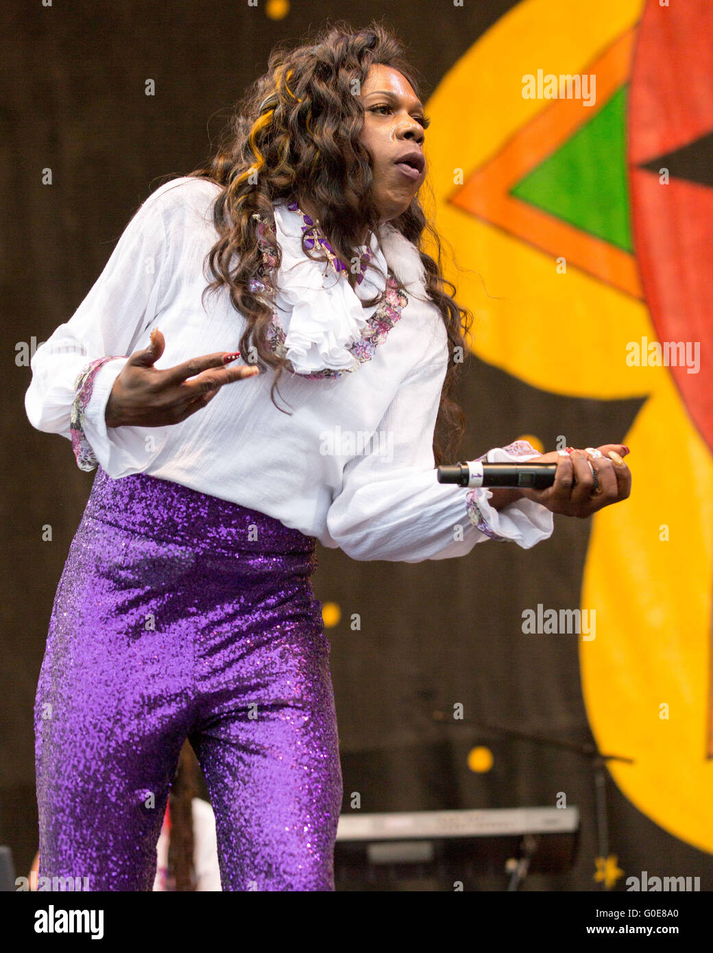 New Orleans, Louisiana, USA. 30. April 2016. BIG FREEDIA Sängerin tritt während des New Orleans Jazz & Heritage Festival am Messe Gelände Race Course in New Orleans, Louisiana Credit: Daniel DeSlover/ZUMA Draht/Alamy Live News Stockfoto