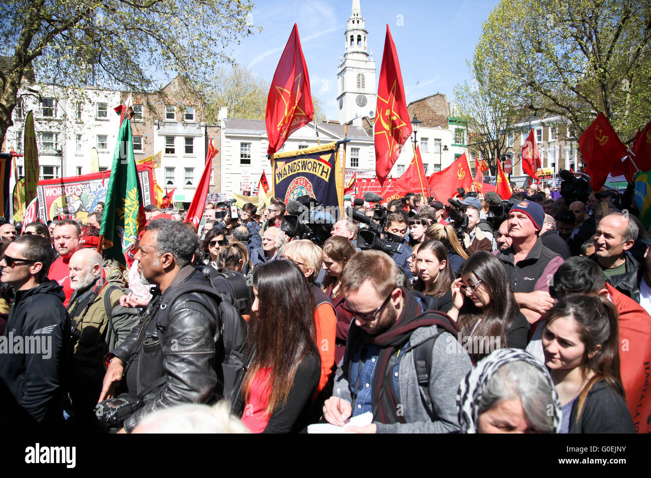London, UK. 1. Mai 2016. Tausende an Maikundgebung in London gefolgt von einem März zu Trafalgar Square Krediten teilnehmen: Dinendra Haria/Alamy Live News Stockfoto