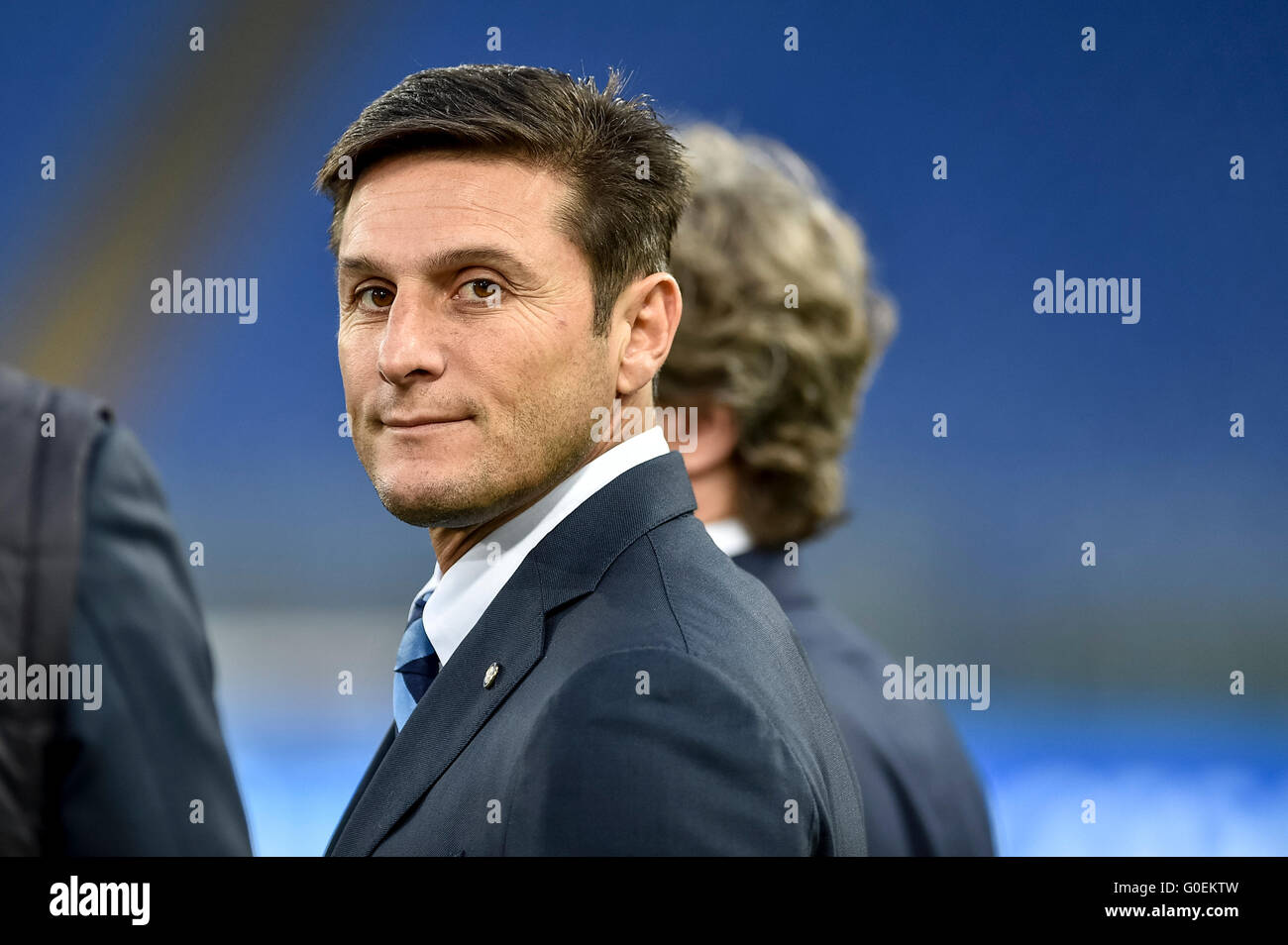 Rom, Italien 1. Mai 2016 Javier Zanetti von Inter während der Serie A TIM match zwischen Lazio Rom und Inter Mailand im Stadio Olimpico, Rom, Italien am 1. Mai 2016. Foto von Giuseppe Maffia. / Daimages Agentur/Alamy News Stockfoto