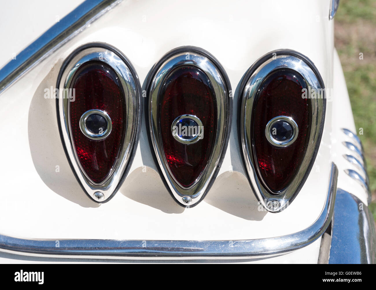 Rückleuchten auf 1958 Chevrolet Impala convertible, National Hotrod Show, A & P Showground, Christchurch, Canterbury, Neuseeland Stockfoto