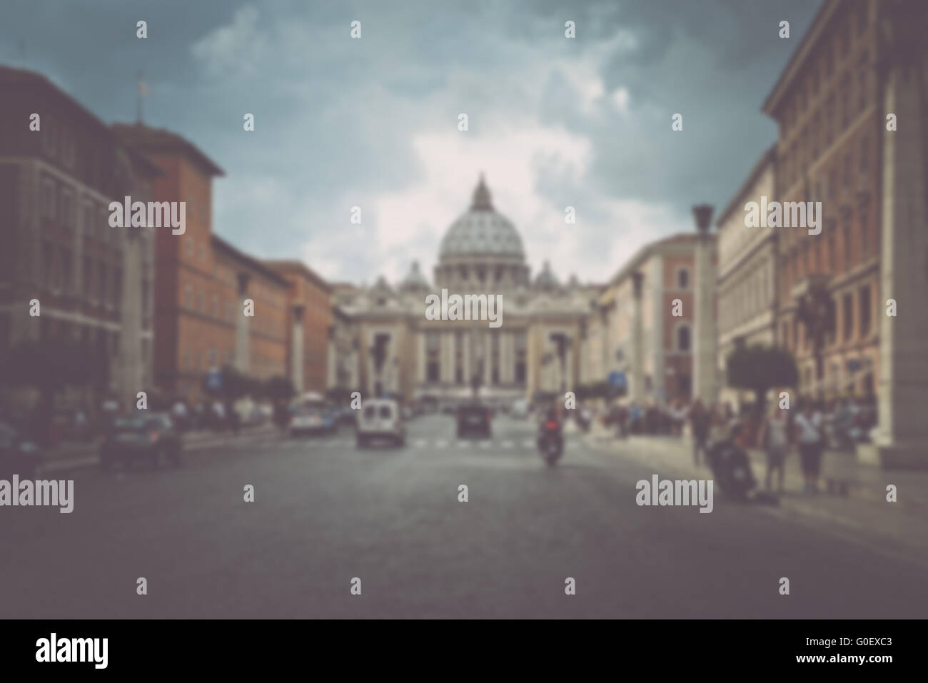 Verschwommene Vatikan mit Instagram Retrostil Filter angewendet Stockfoto