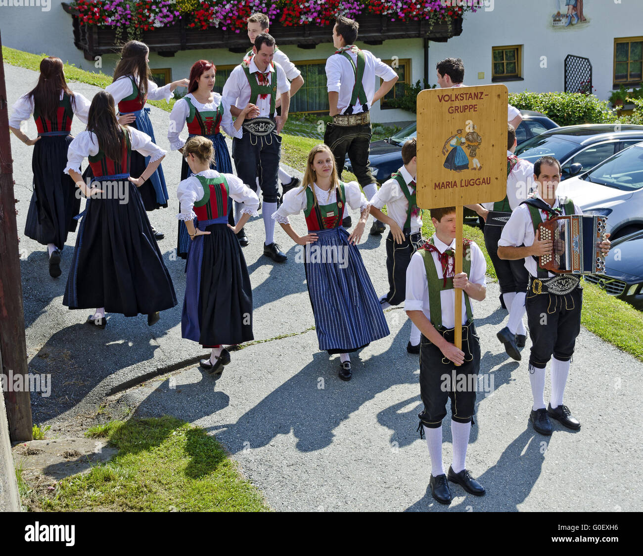 Tänzer des Folk Dance Gruppe Maria Luggau Stockfoto