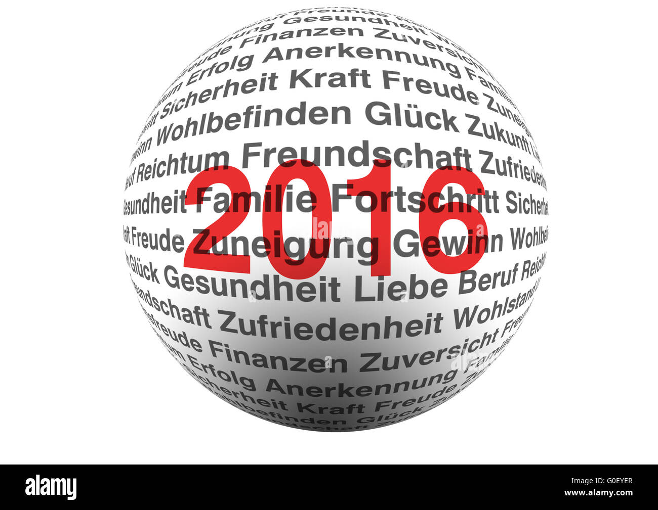 WordCloud für Neujahr 2016 Stockfoto