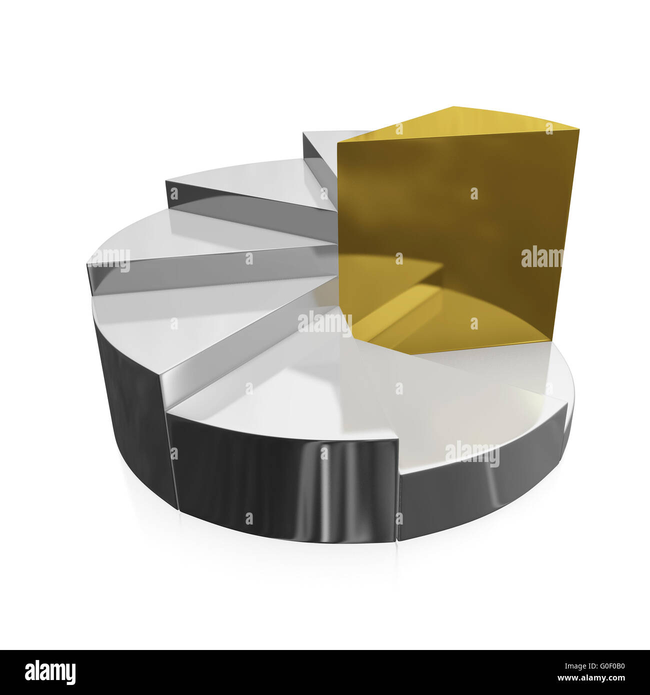Gold und Silber Geschäft Wachstum Kreisdiagramm Stockfoto