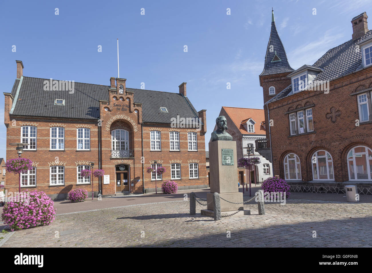 Rathausplatz Stubbenkoebing Stockfoto