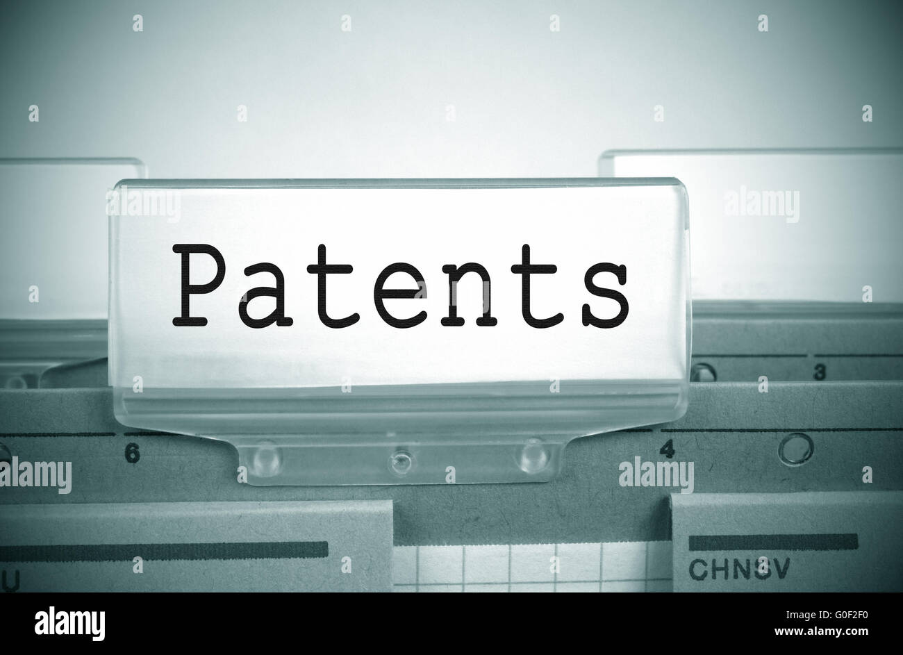 Patente-Ordner Register Index Stockfoto