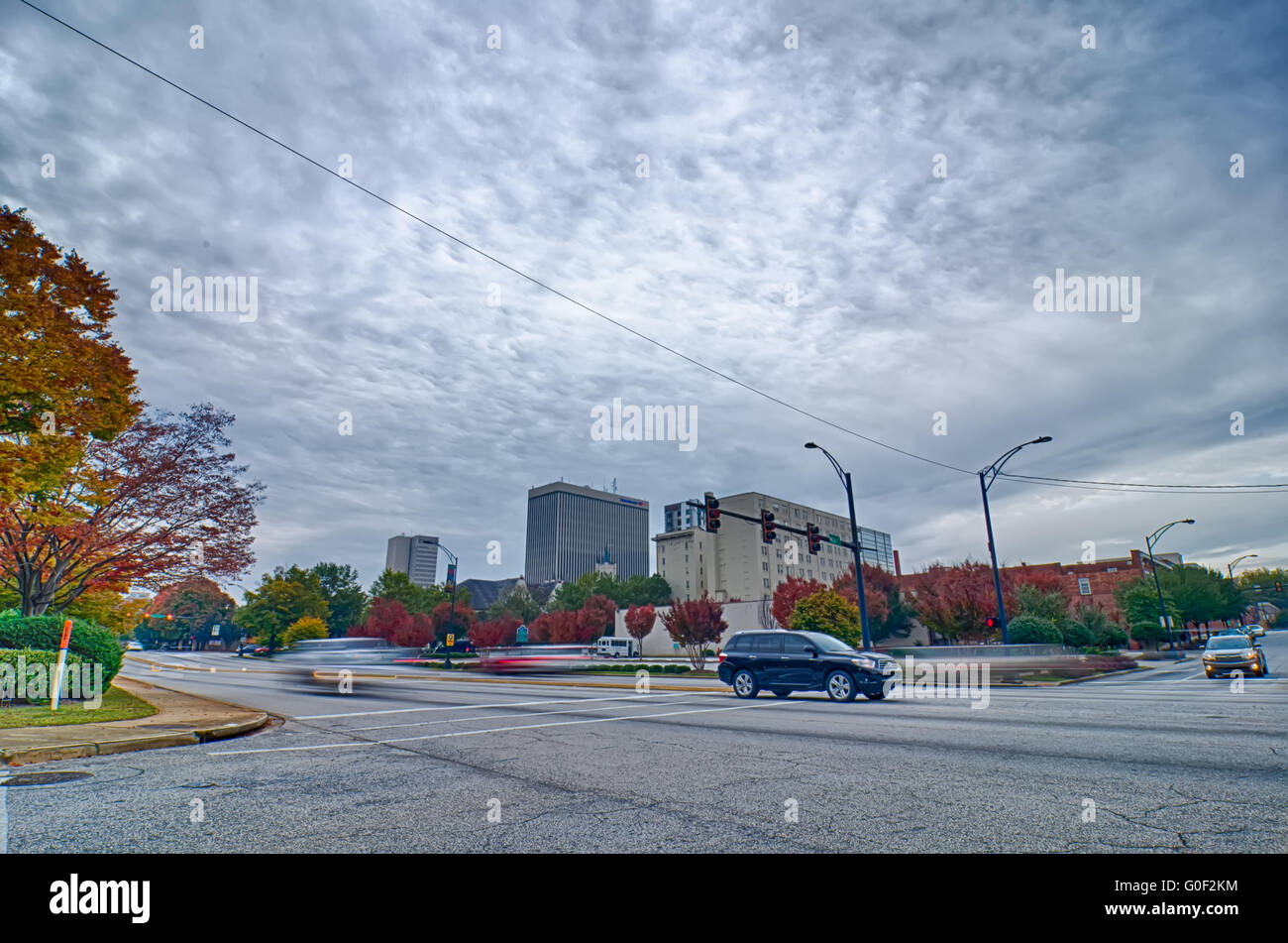 Greenville South Carolina Skyline und die Innenstadt von Stadtgebiet Stockfoto