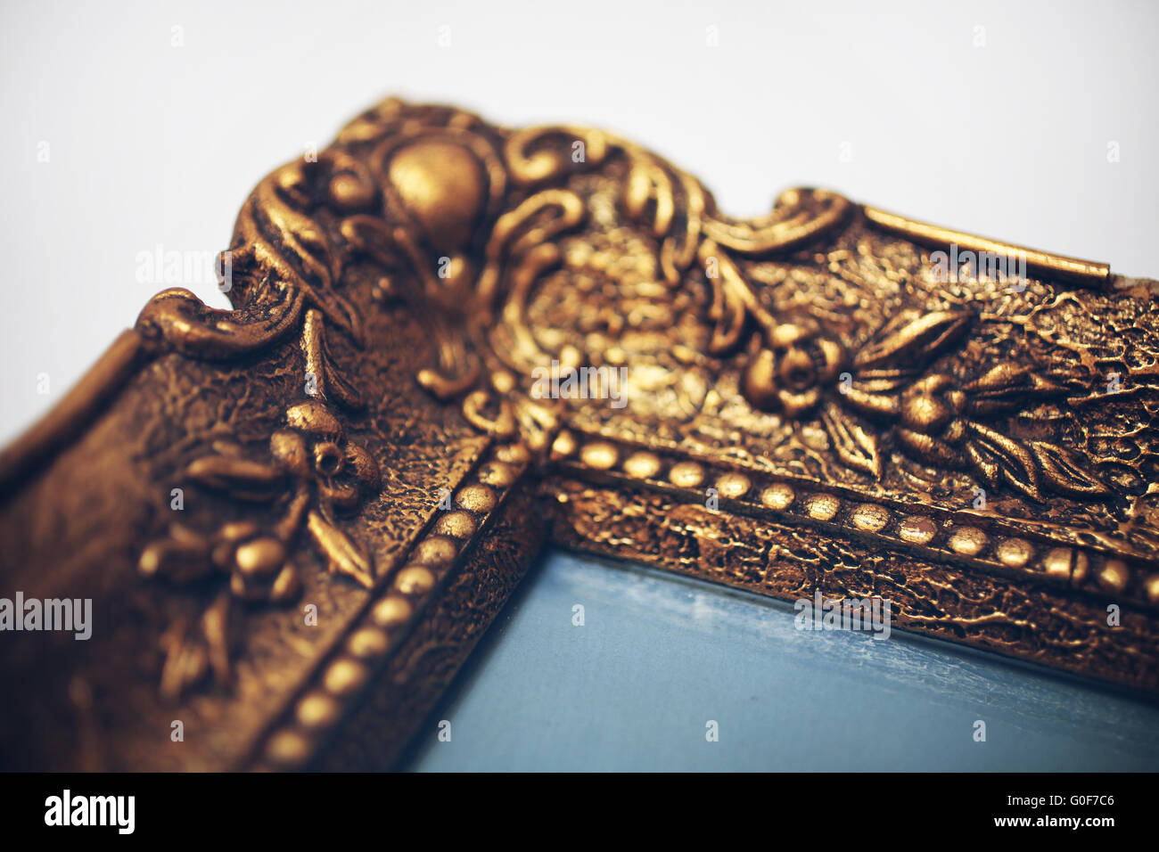 Detail von einem Antik gold Bilderrahmen Stockfoto