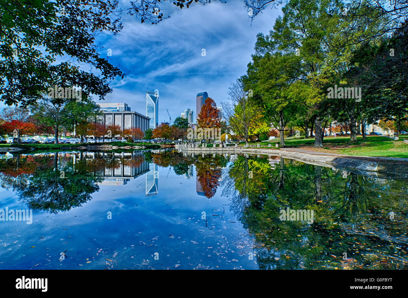 Herbstsaison sonnigen Tag in Charlotte North carolina Stockfoto