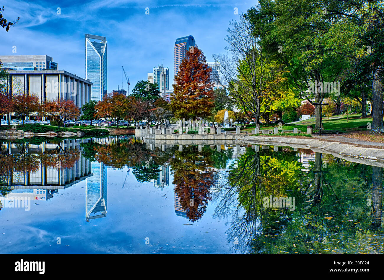 Herbstsaison sonnigen Tag in Charlotte North carolina Stockfoto