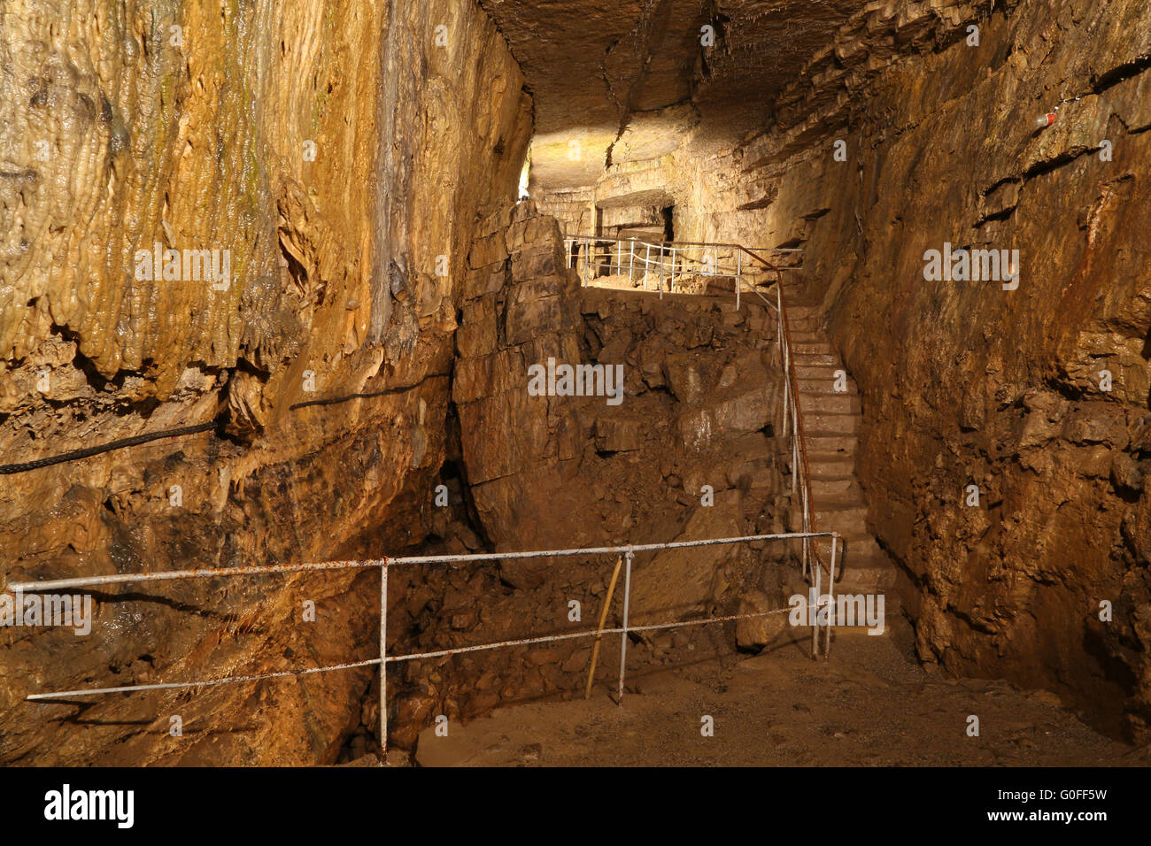 Die Zwerg-Höhle in Hasel gehört zu den schönsten Tropfsteinhöhlen in Deutschland. Stockfoto
