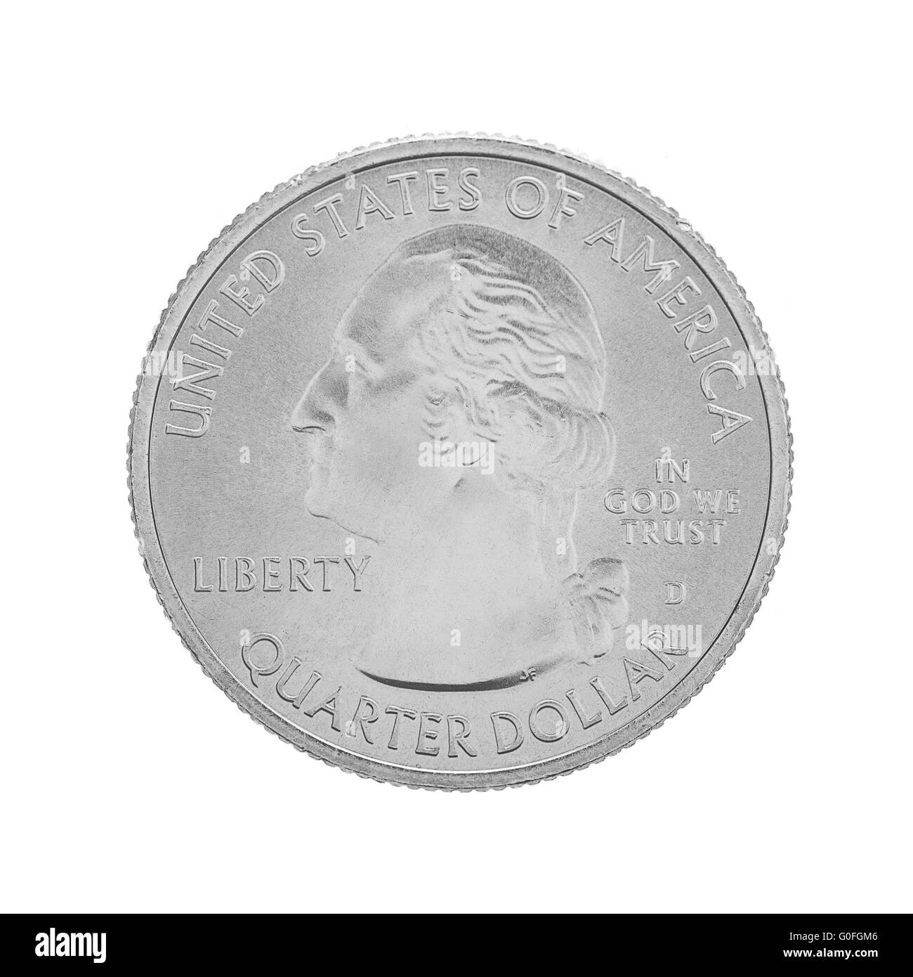 Amerikanische Münze ein Viertel Stockfoto