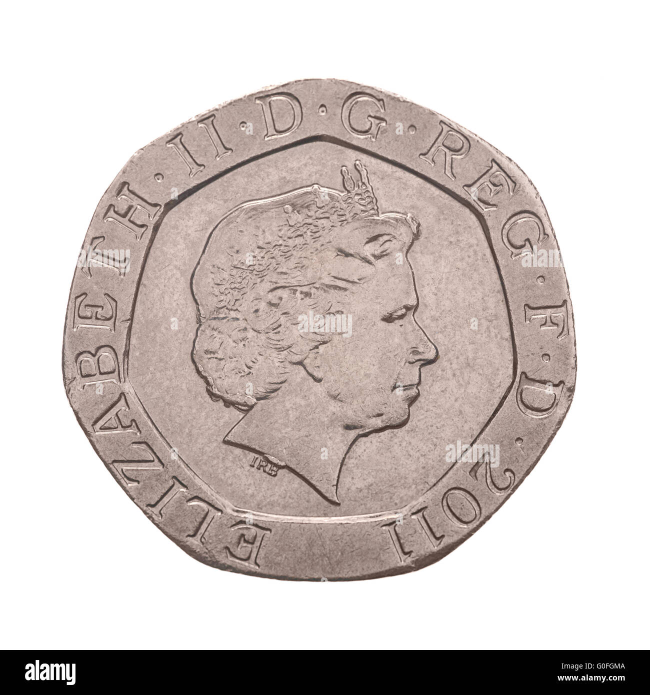 Britische zwanzig Pence-Münze Stockfoto