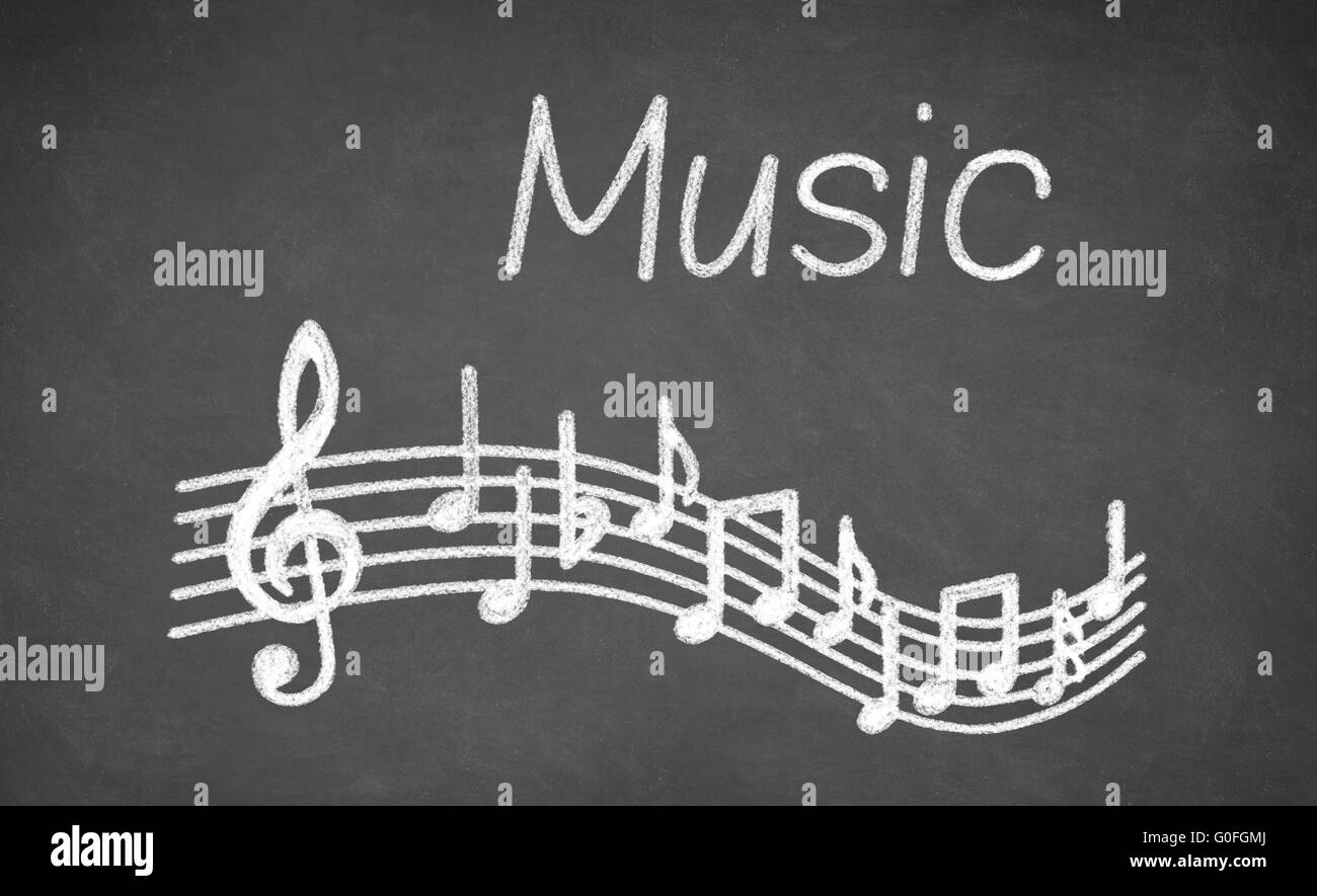 Musikalischen Schwarzes Brett Stockfoto