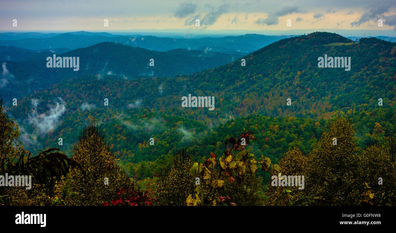 Fahrt durch die Blue Ridge Mountains Nationalpark Stockfoto