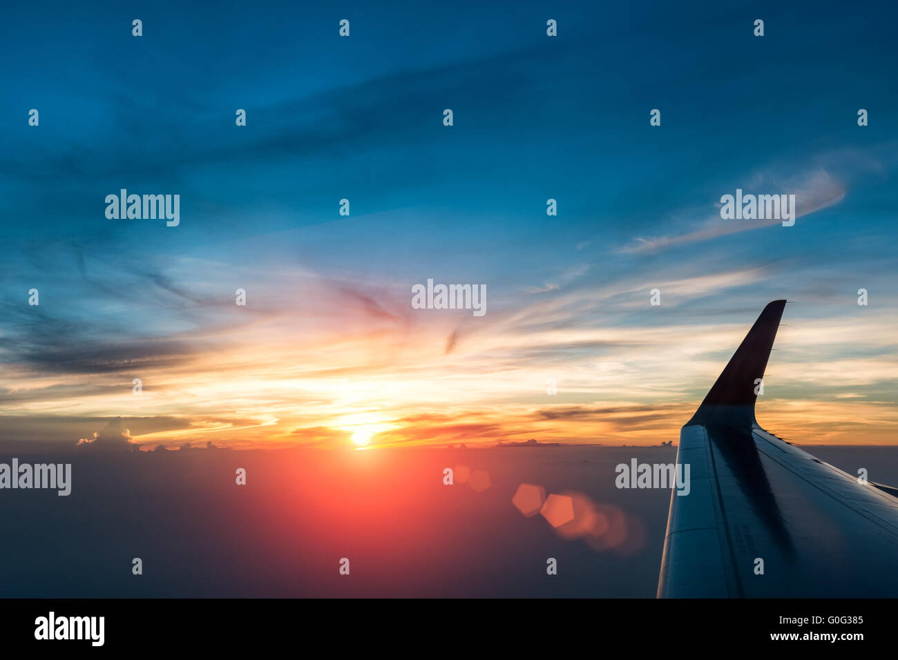 Sonnenuntergang in der Luft Stockfoto