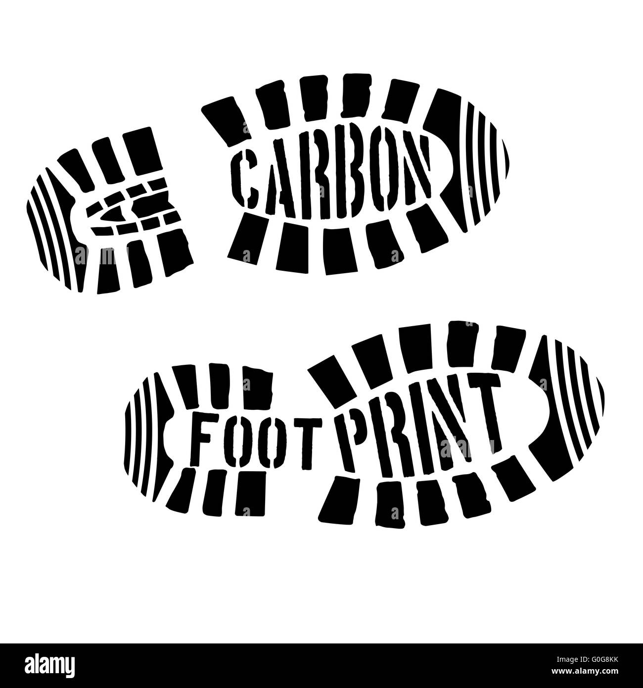 Carbon Footprint Reifenmarkierungen Stockfoto