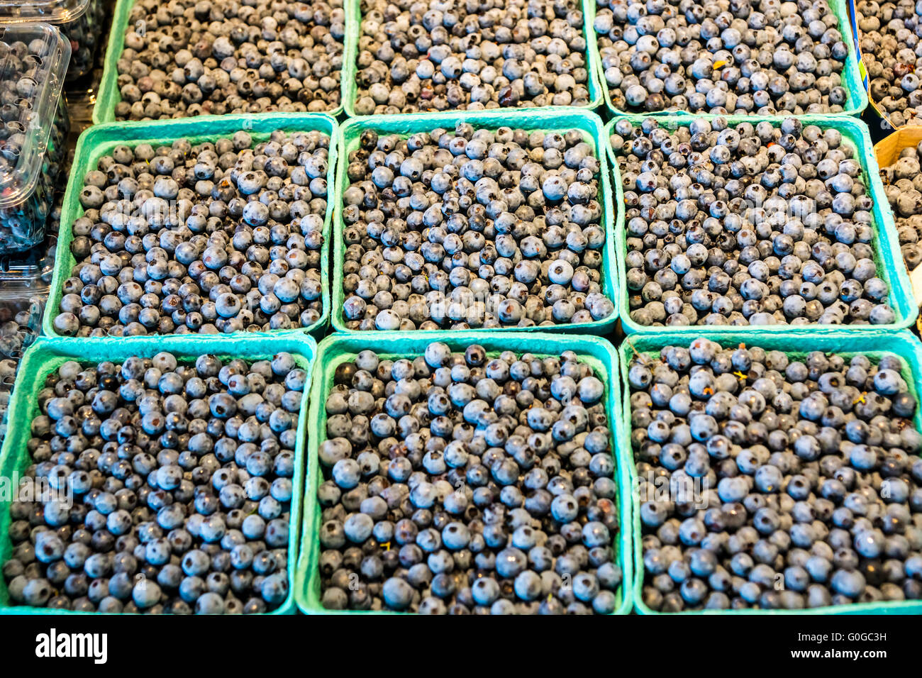 Heidelbeeren in Körben Stockfoto Heidelbeeren in Körben Stockfoto