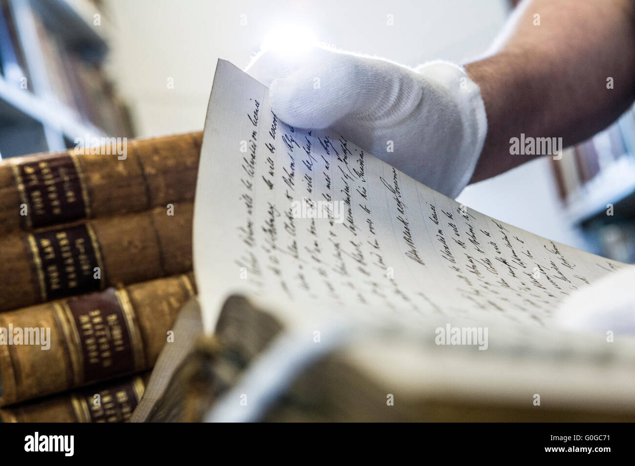 Alte und antike Handschriften und Bücher Stockfoto