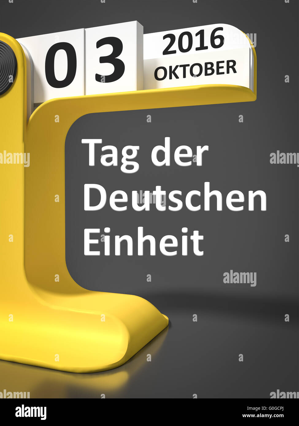 Vintage Kalender Tag der deutschen Einheit Stockfoto