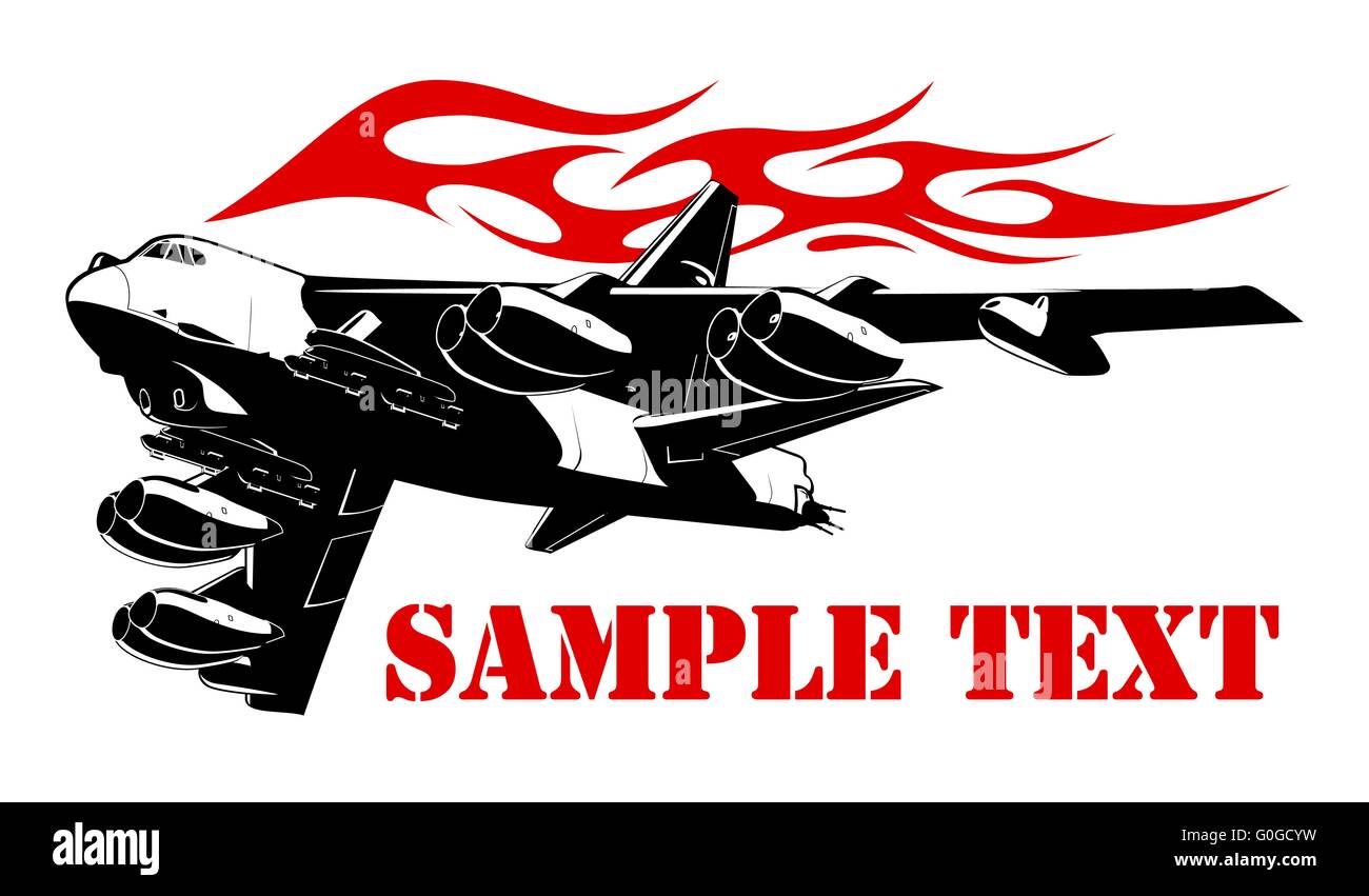 Militärflugzeug Cartoon Stockfoto