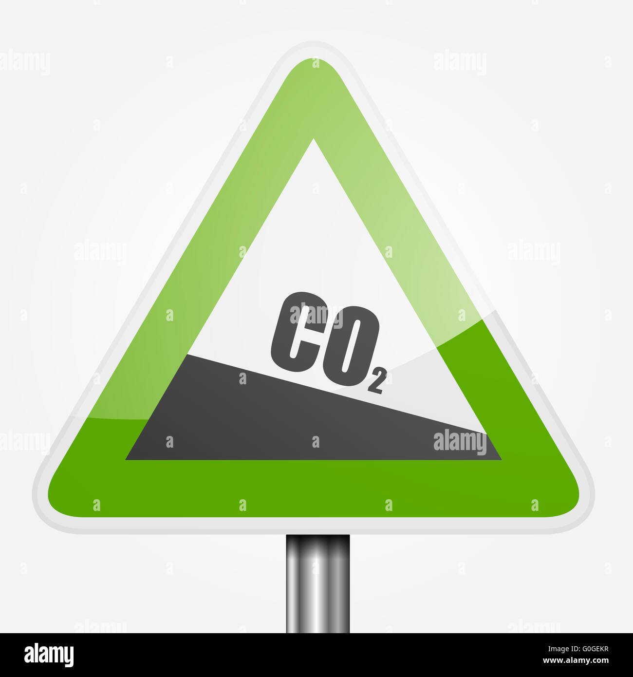 Traffic Sign CO2 Stockfoto