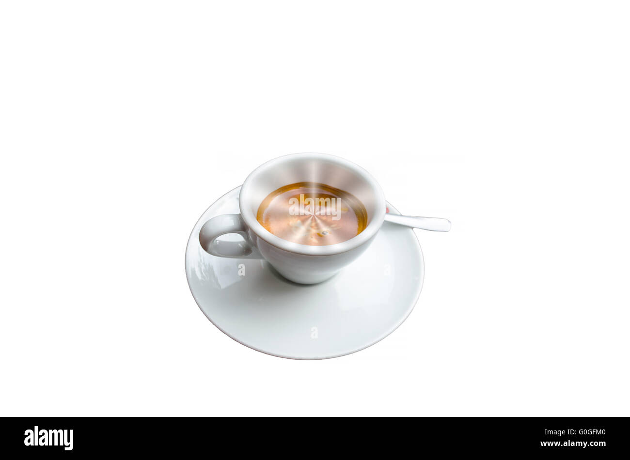 Tasse Kaffee auf abstrakte silbernem Hintergrund. Stockfoto