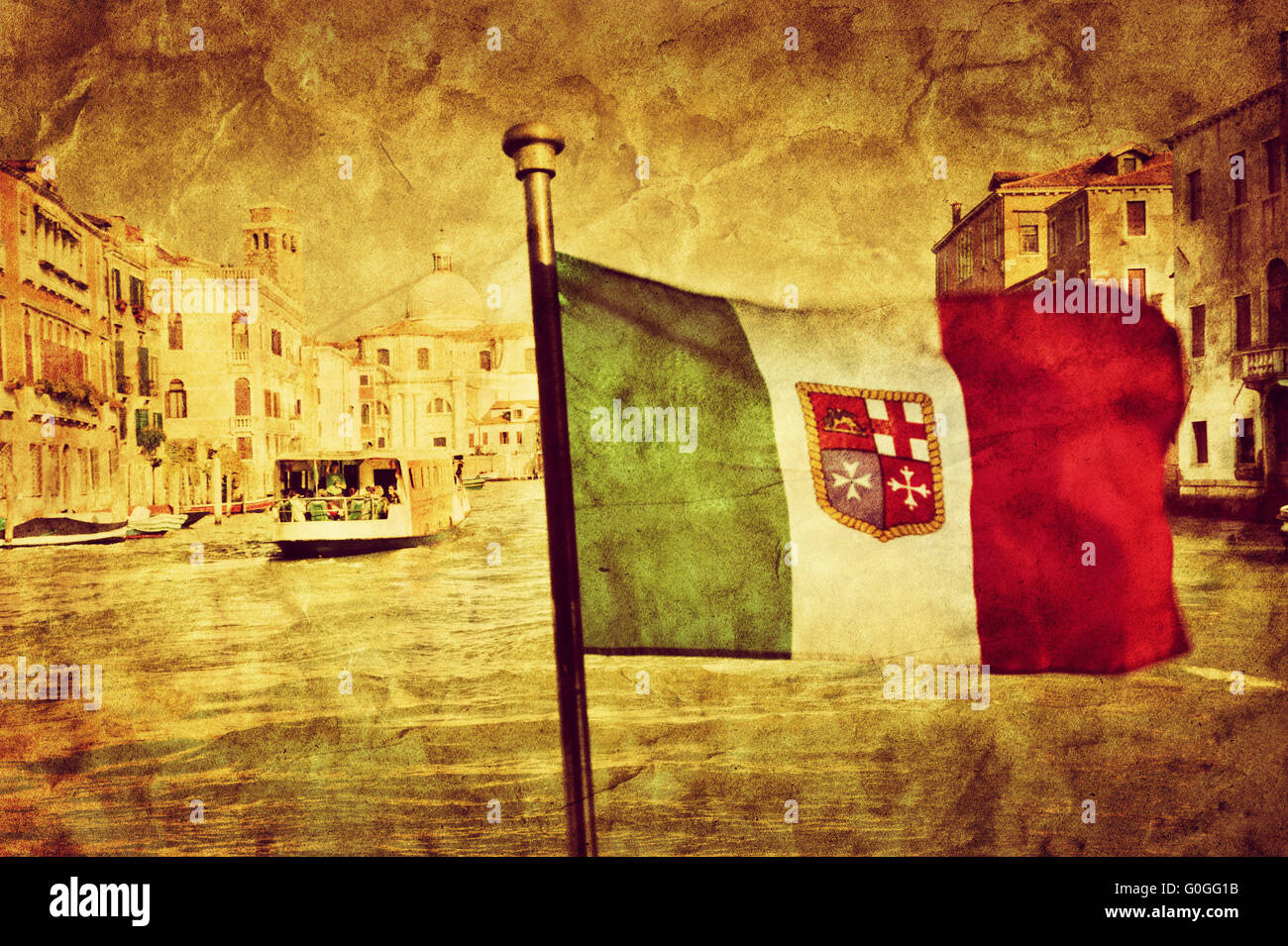 Alten Grunge zerknittert Papierstruktur. Retro-Vintage-Hintergrund Stockfoto