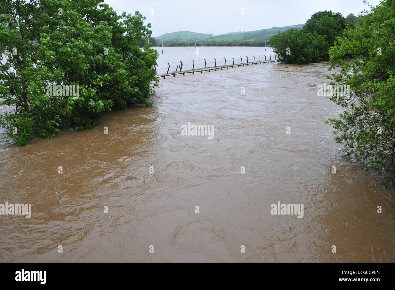 Das Hochwasser von Aberystwyth im Juni 2012 verursacht erhebliche Schäden Stockfoto