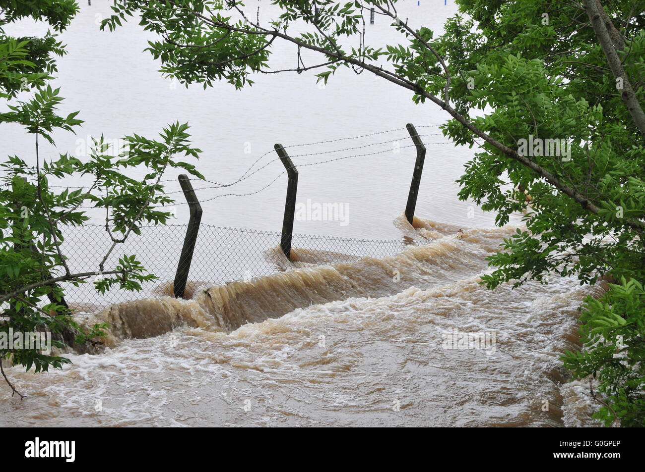 Das Hochwasser von Aberystwyth im Juni 2012 verursacht erhebliche Schäden Stockfoto