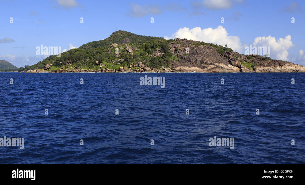 Praslin Insel im Indischen Ozean. Stockfoto