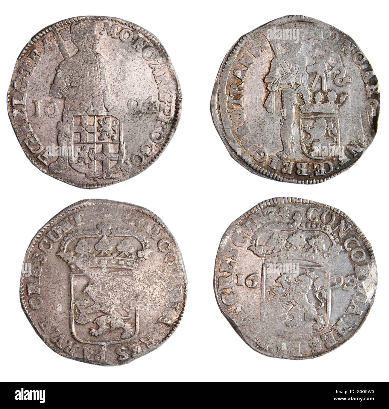 Antike Münzen aus verschiedenen Metallen Stockfoto