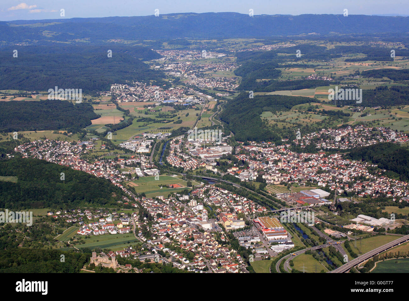 Tal des Flusses Wiese im Großraum Lörrach Stockfoto