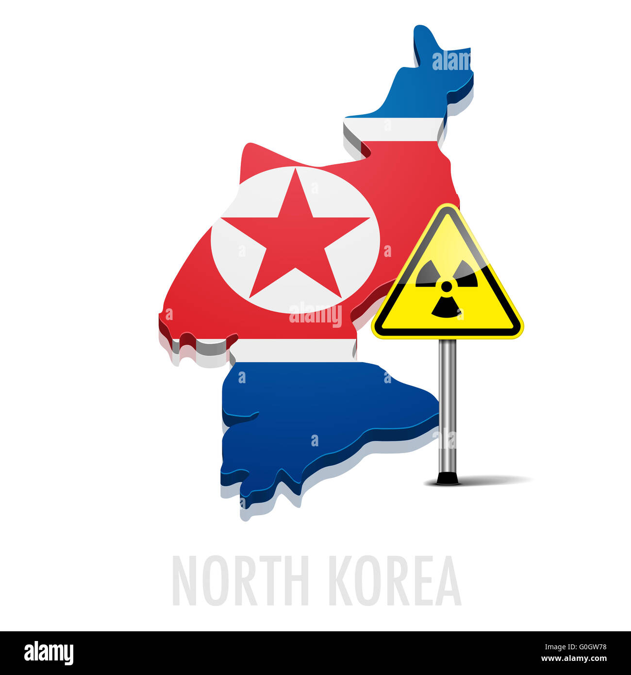 Nordkorea mit Strahlung Stockfoto