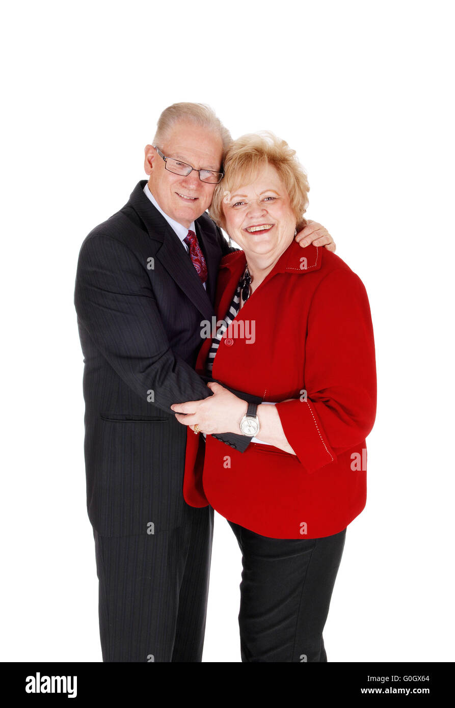 Schönes älteres paar umarmt. Stockfoto