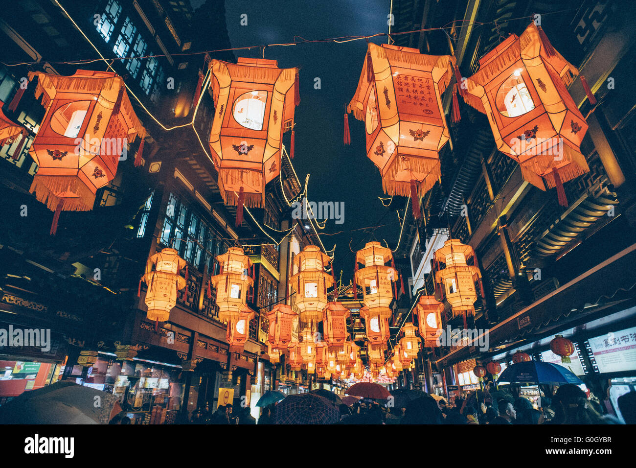 Chinesische Laterne-Festivals in Yu-Garten Stockfoto